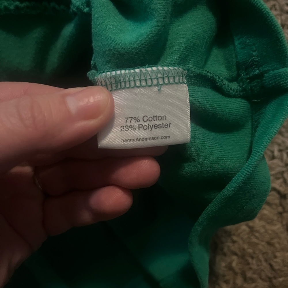 Hanna Andersson Velour Forestry Green Tiered Ruffle Dress Size 110 - Picture 4 of 5